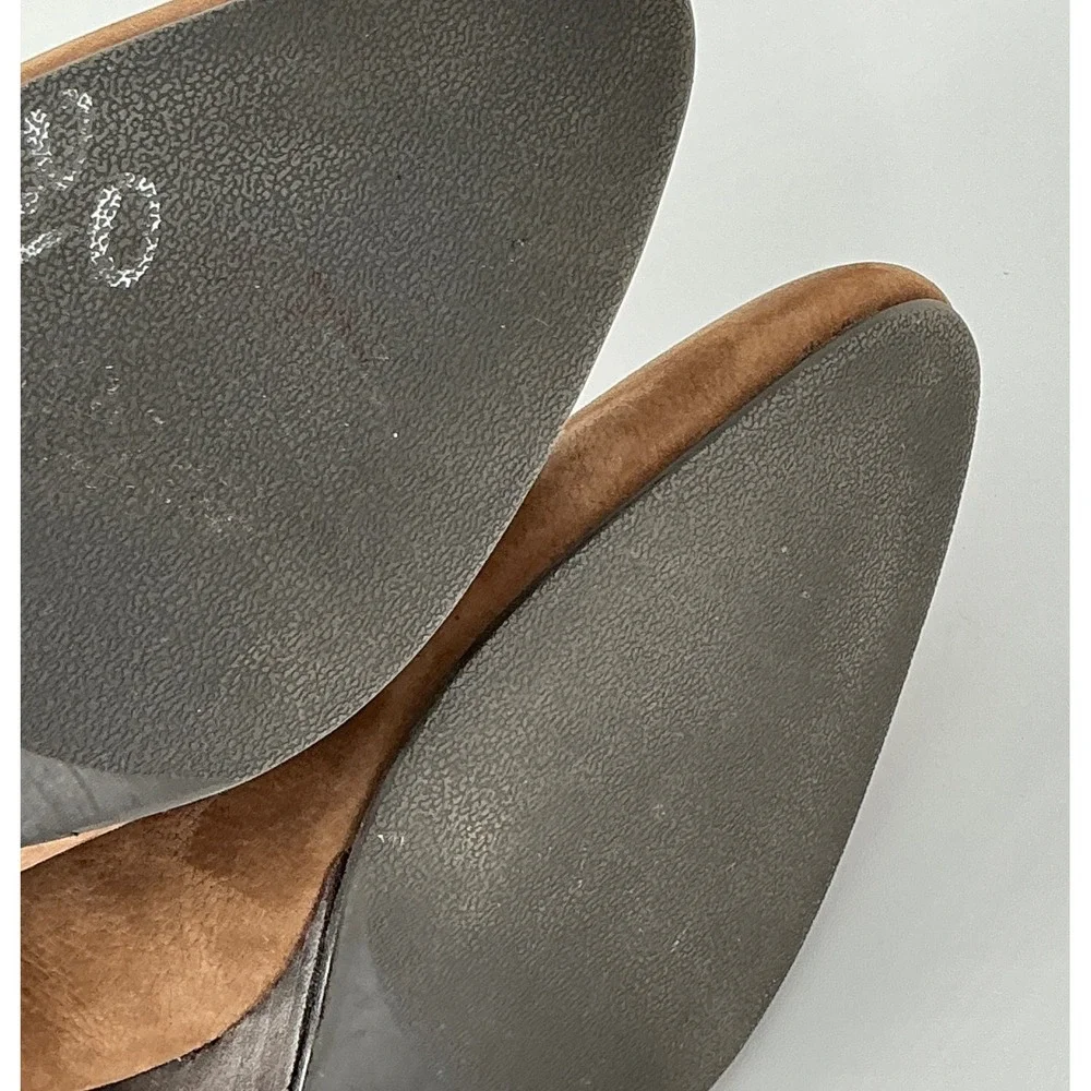 Sam Edelman Size 9.5 Tan Suede Wedge Ankle Boots Almond Toe Elastic Gore Gillian